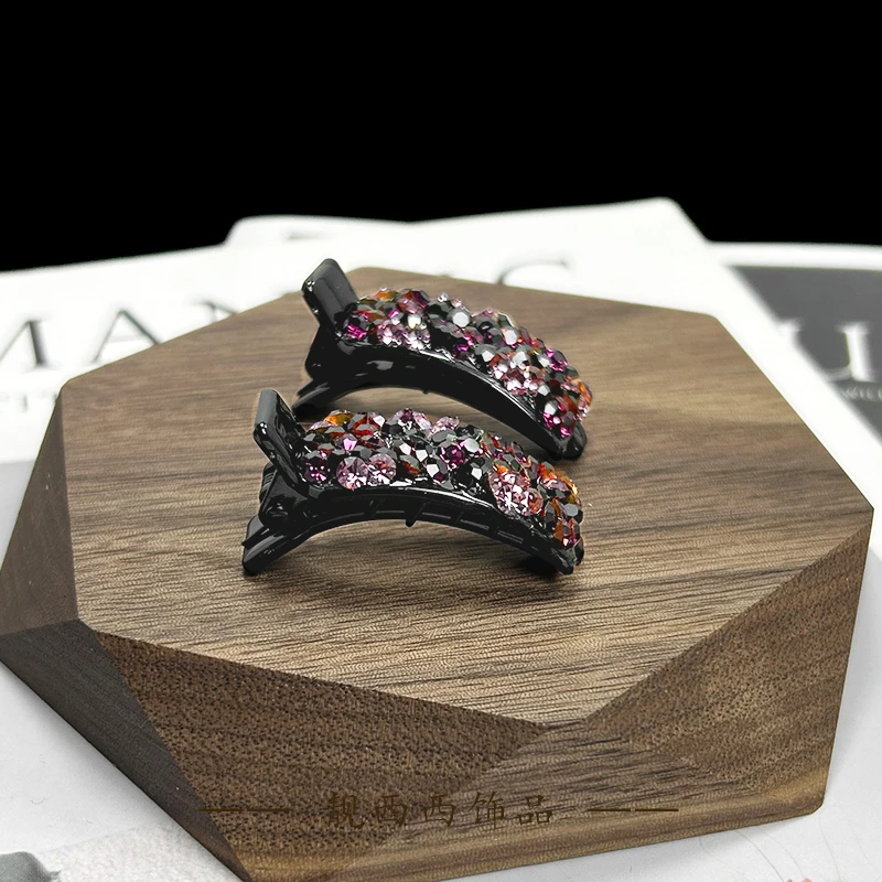 【LXX靓西西】3203 鸭嘴夹4厘米紫色优雅气质碎发夹一对装