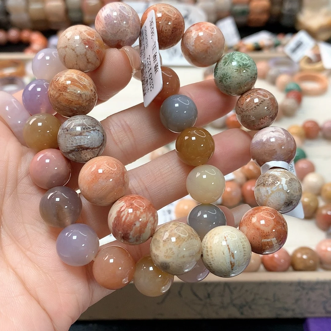 硅化珊瑚（珊瑚玉）手链未镶嵌南****厂841