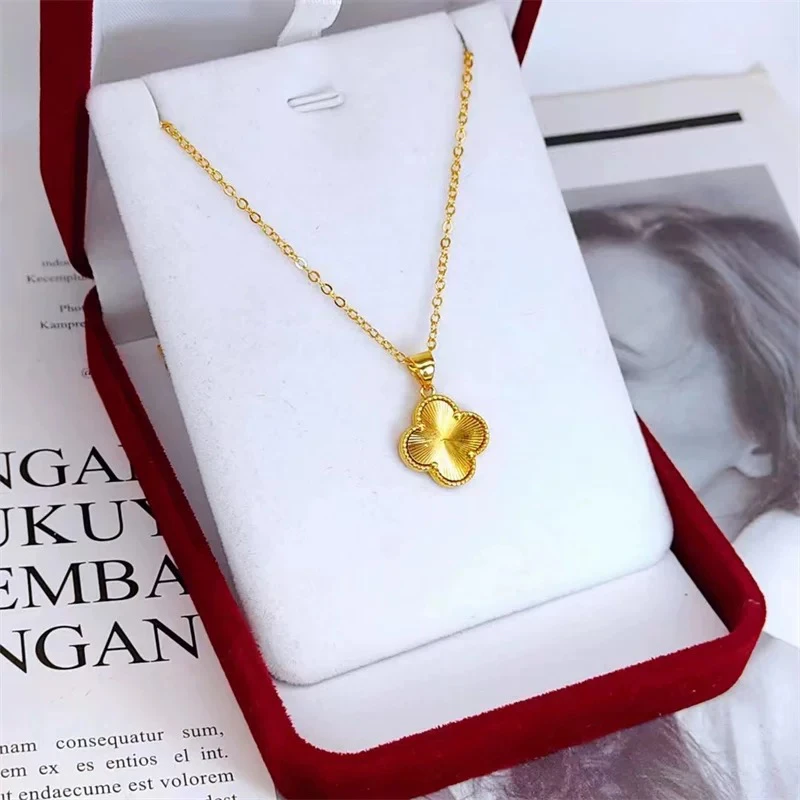 铜合金项链 四叶草项链不掉色饰品简约气质锁骨链百搭大气女款