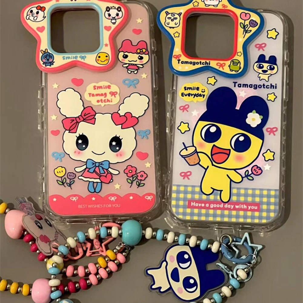 可爱卡通星星镜头拓麻歌子适用苹果16/15/iPhone14手机壳防摔全包