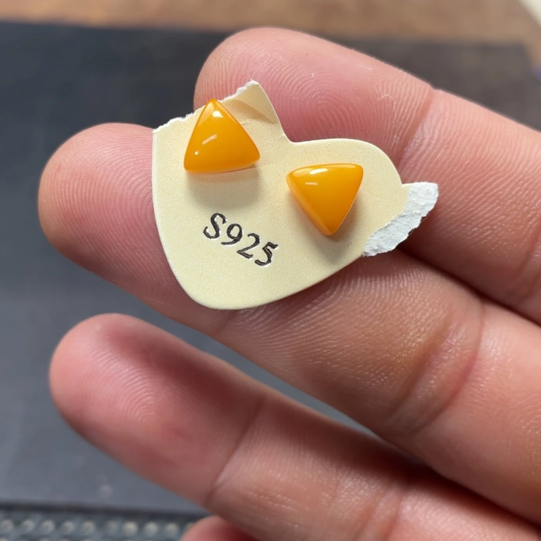 琥珀未镶嵌耳饰多样性发货拍一发一