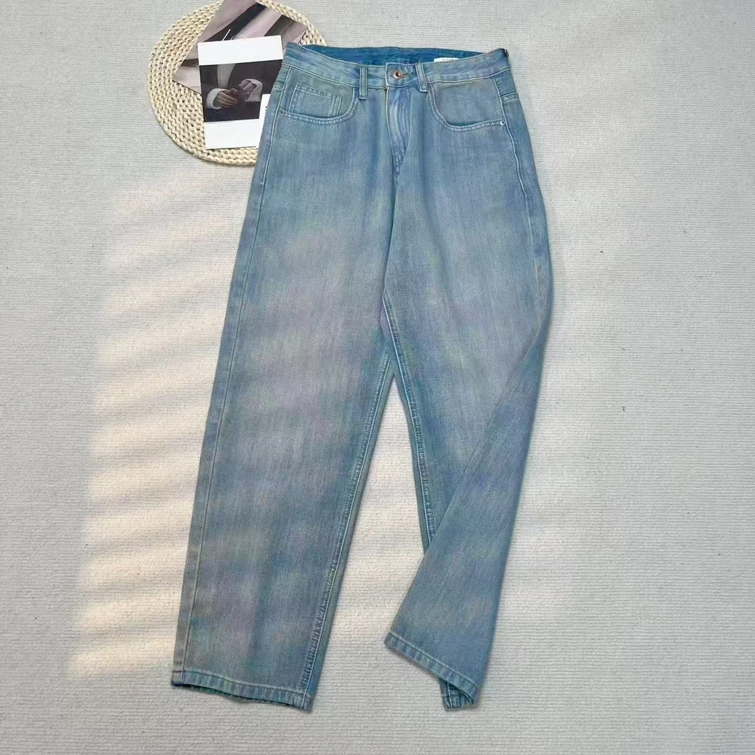 Mozch  莱赛R棉超柔软冰凉感水洗做旧磨白时尚男士牛仔裤【长103】