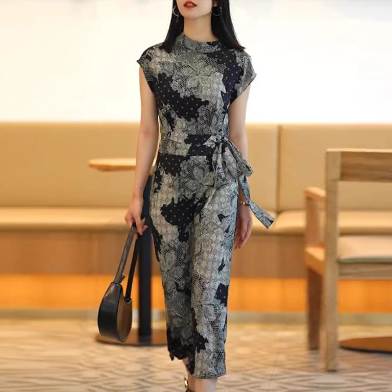 法式高级不规则束腰连衣裙女2025夏季新款长裙修身时尚减龄裙子女