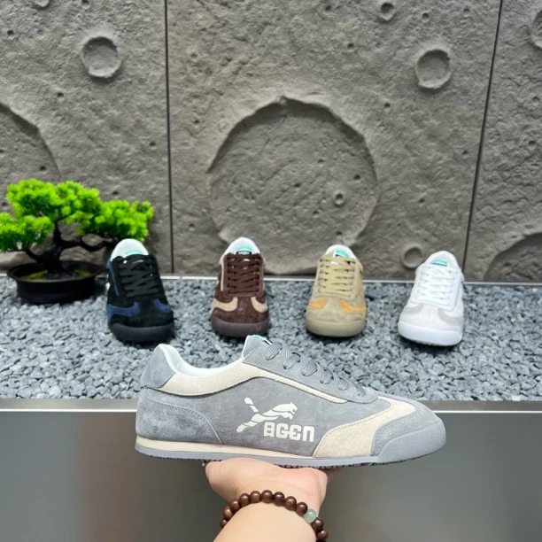 2025秋季系带磨砂皮透气休闲鞋设计平跟低帮运动鞋男款舒适百搭款