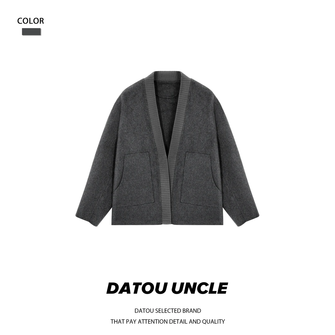 【大头叔叔】马家羊毛双面呢道袍款小众设计纯色老钱品质DDN7102