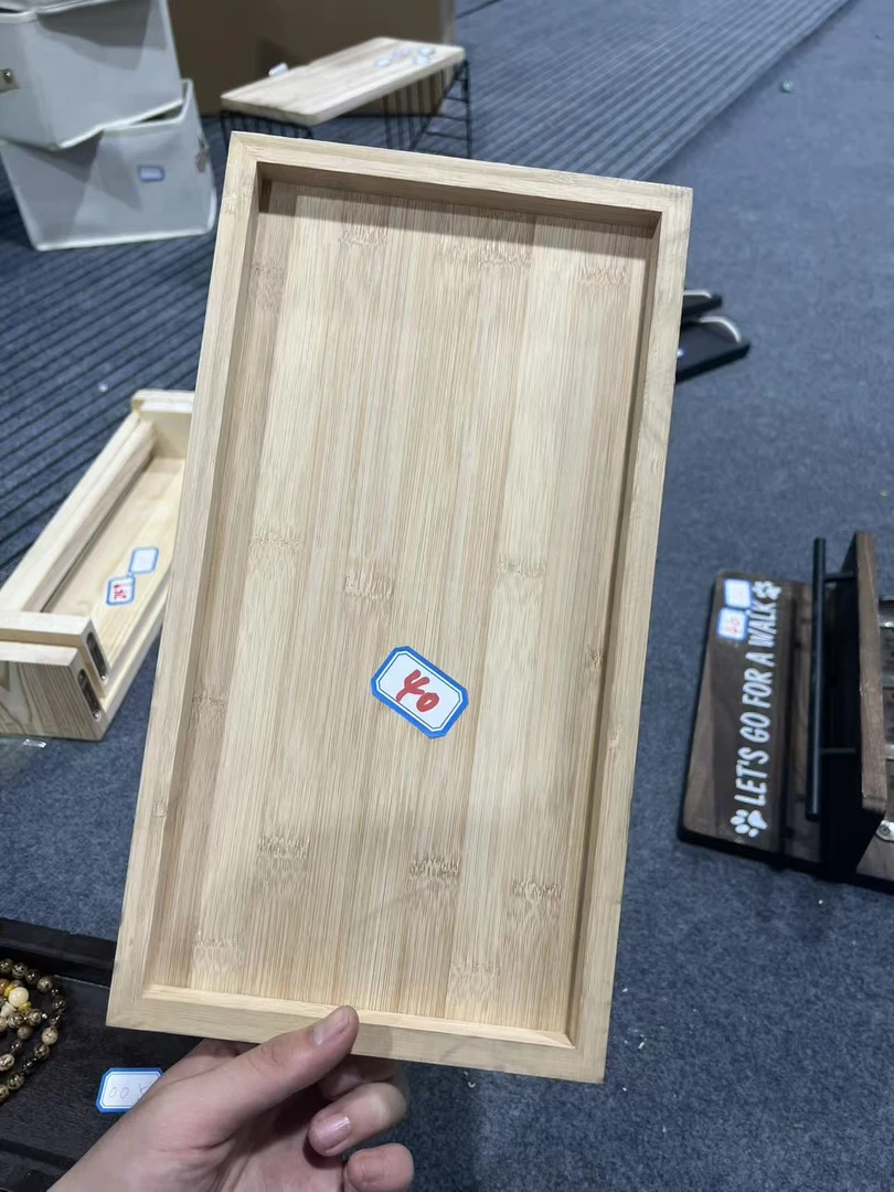 纯色北欧风格长方形田园风1个盘格子木板方盘茶具501