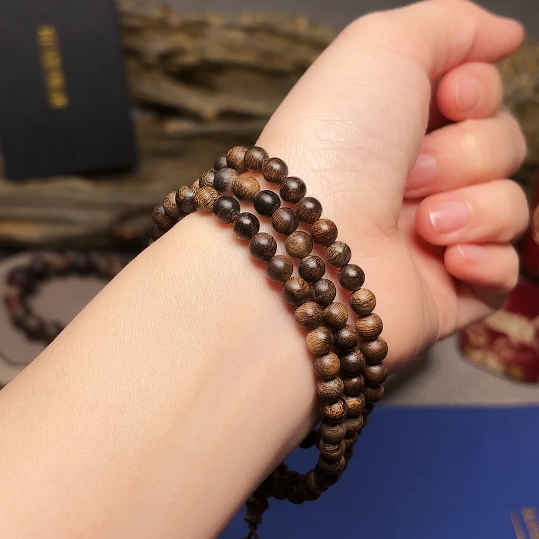 沉香手串越南芽庄白棋楠帝王瘤疤0.5×108