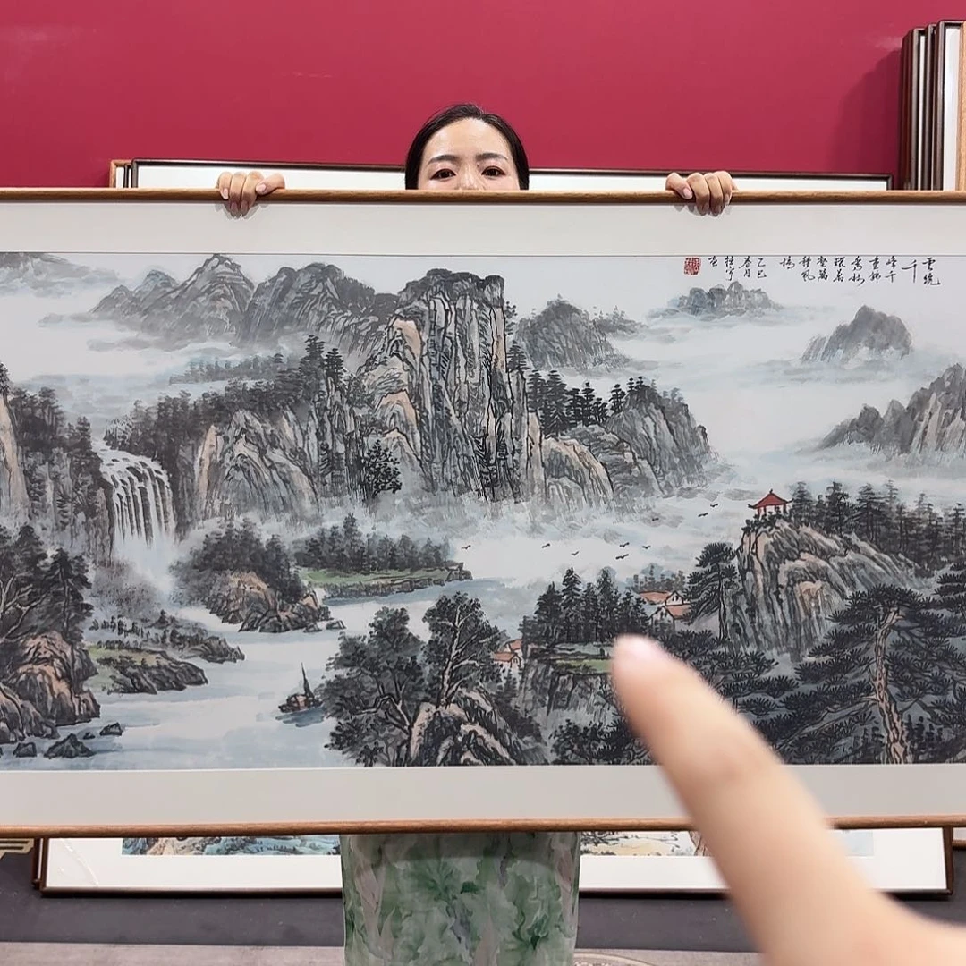 国画带框绘画160/80尺寸