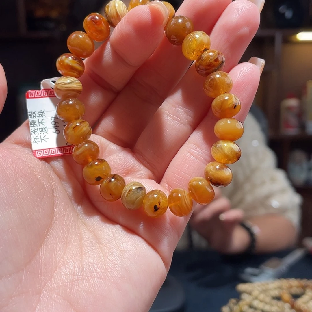 琥珀颈饰未镶嵌9m蜜蜡