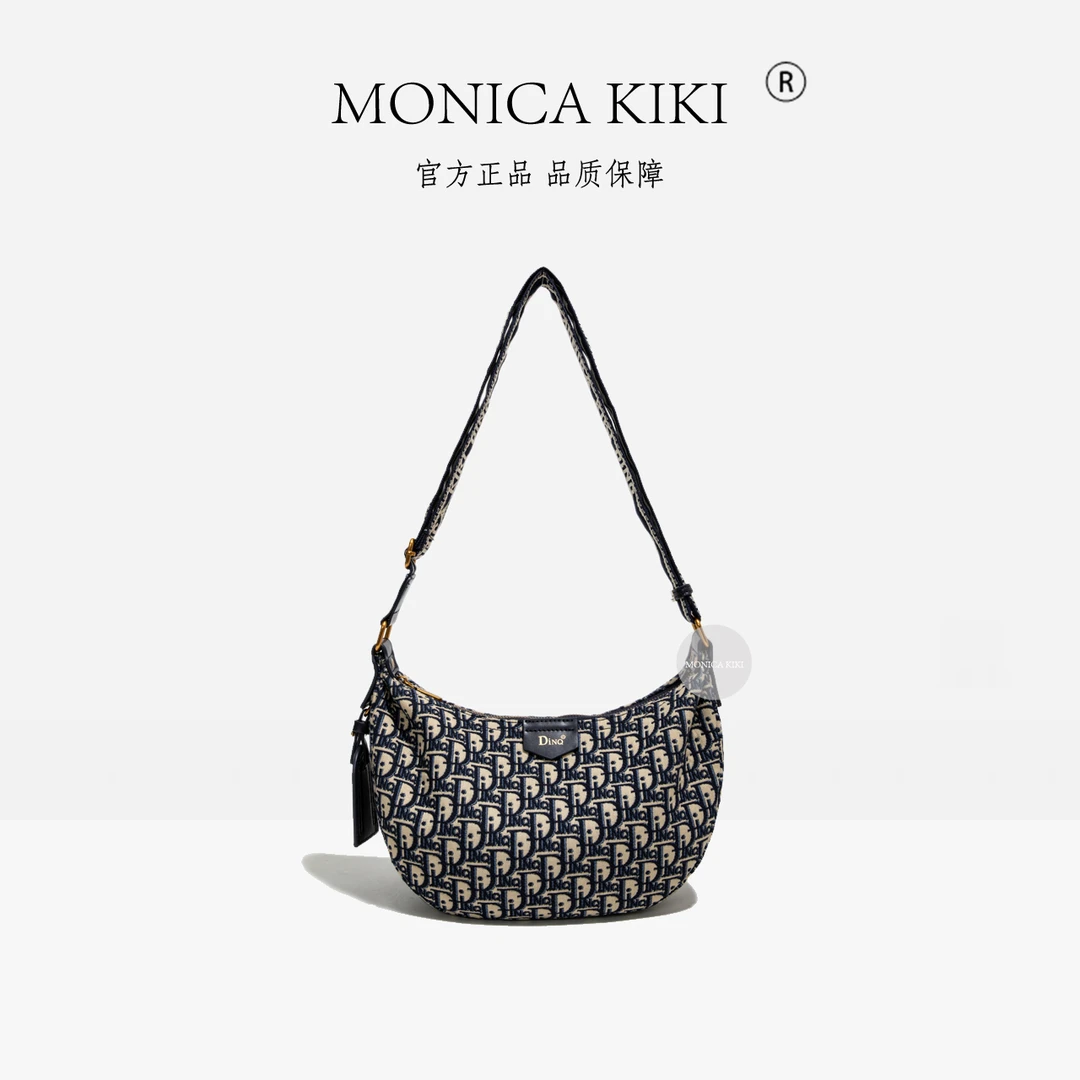 MONICA KIKI/莫妮卡奇奇复古轻奢高级质感单肩斜挎饺子包1102