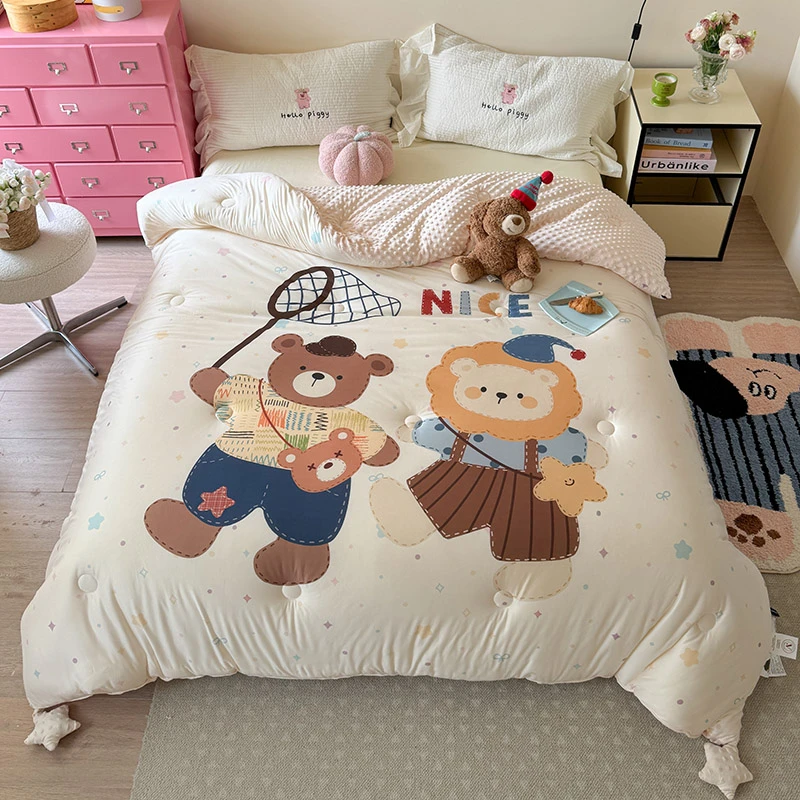 Aa类针织豆豆绒大版星星加厚保暖冬被子可爱卡通亲肤柔软春秋被芯