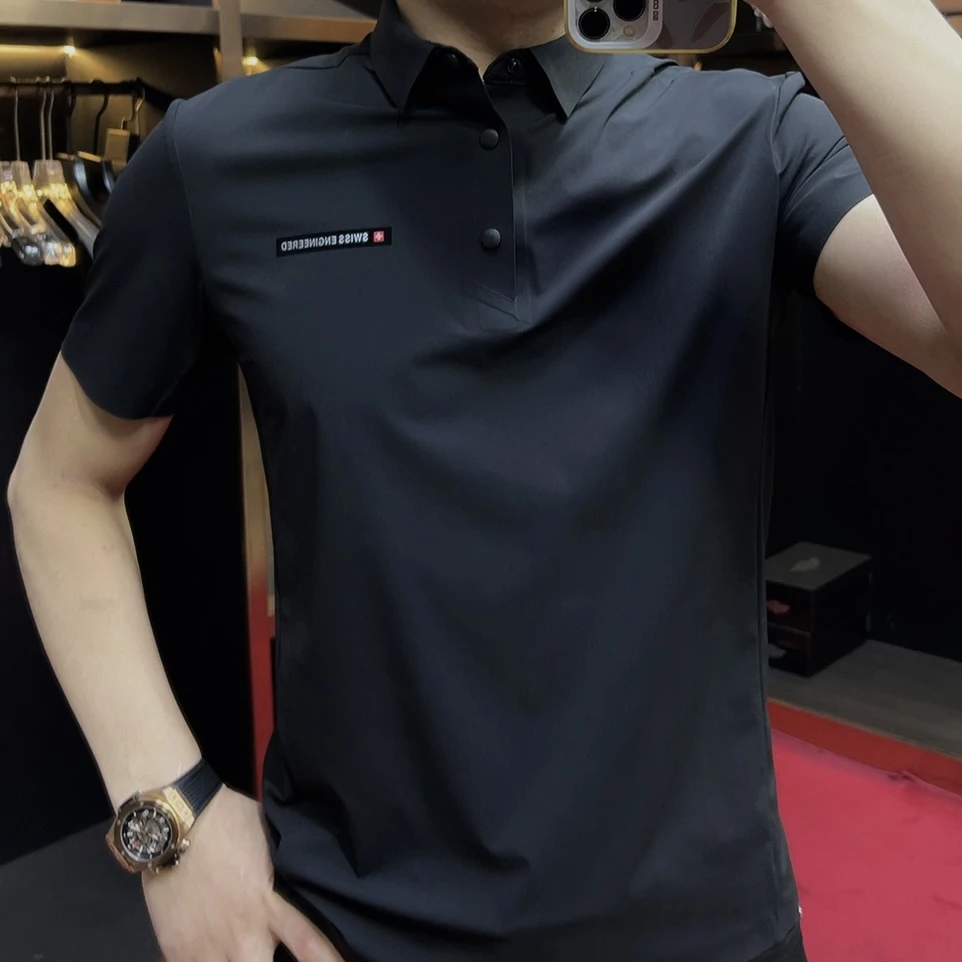 2025-1009#夏新款男士休闲百搭商务速干轻薄透气吸汗POLO衫