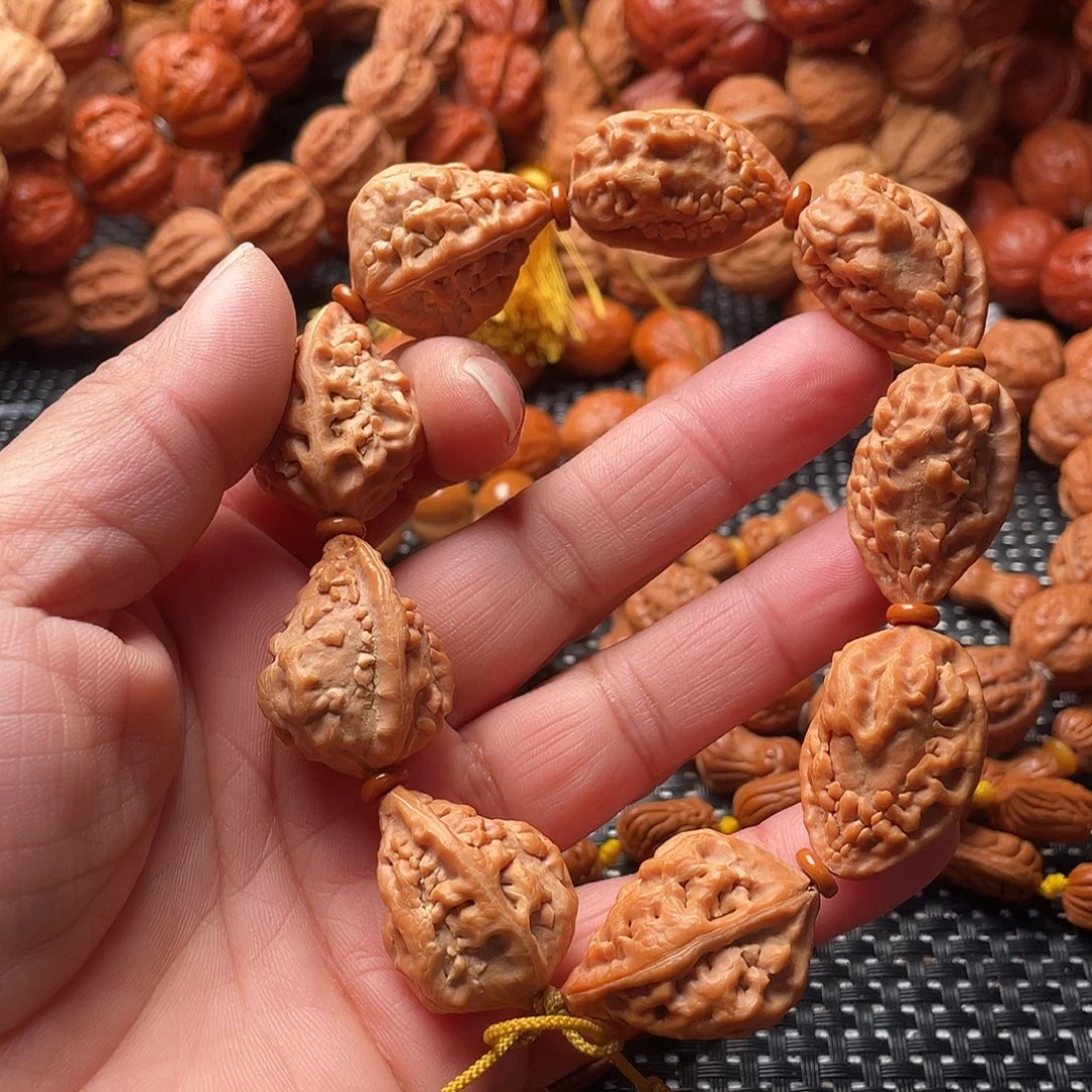 老***金文玩核桃手串麒麟脚