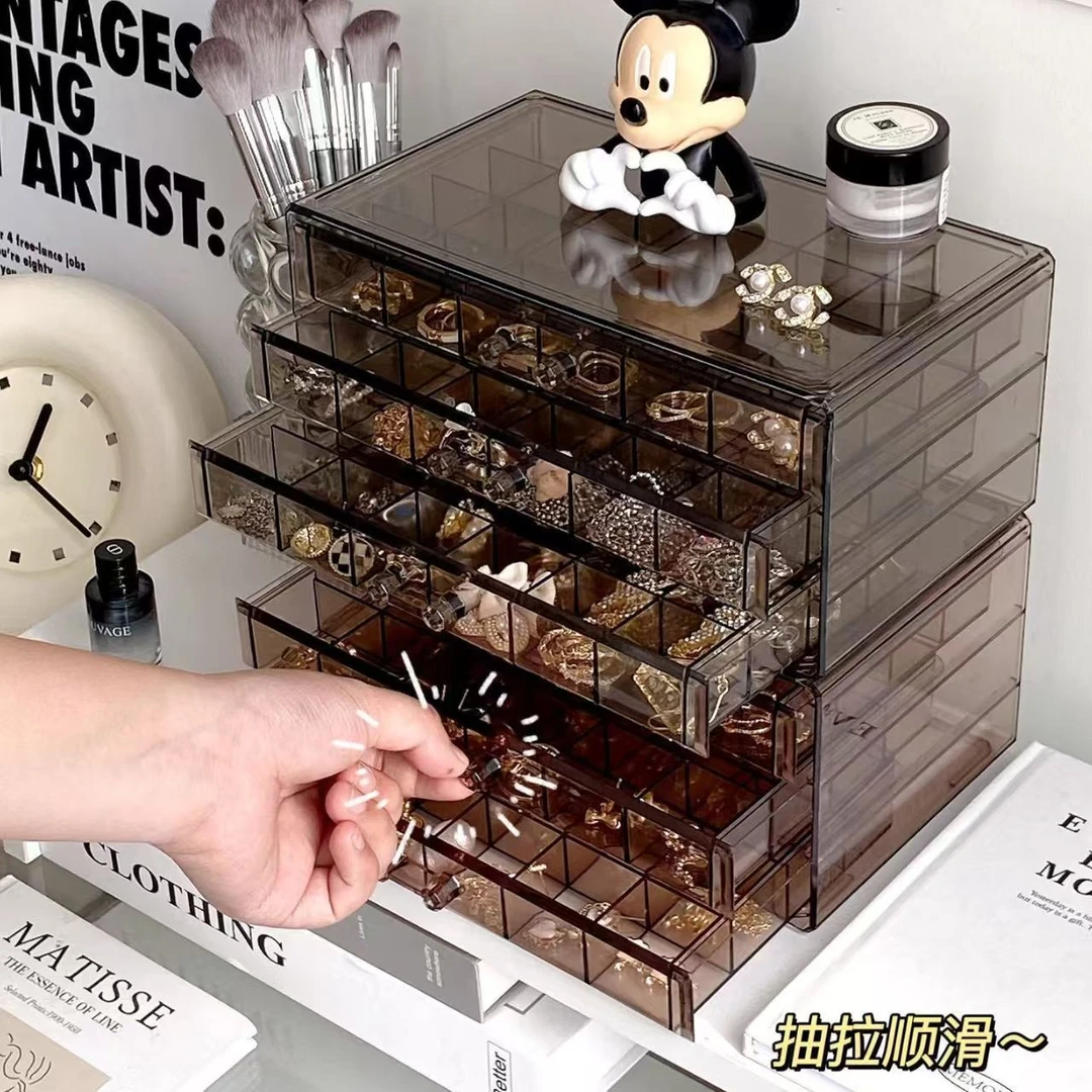 首饰盒/箱 抽屉式亚克力首饰收纳盒大容量防氧化适合收纳耳环