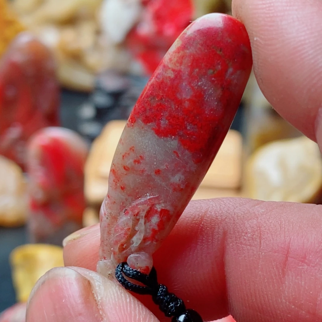 一***舟昌化石印石昌化鸡血石挂件