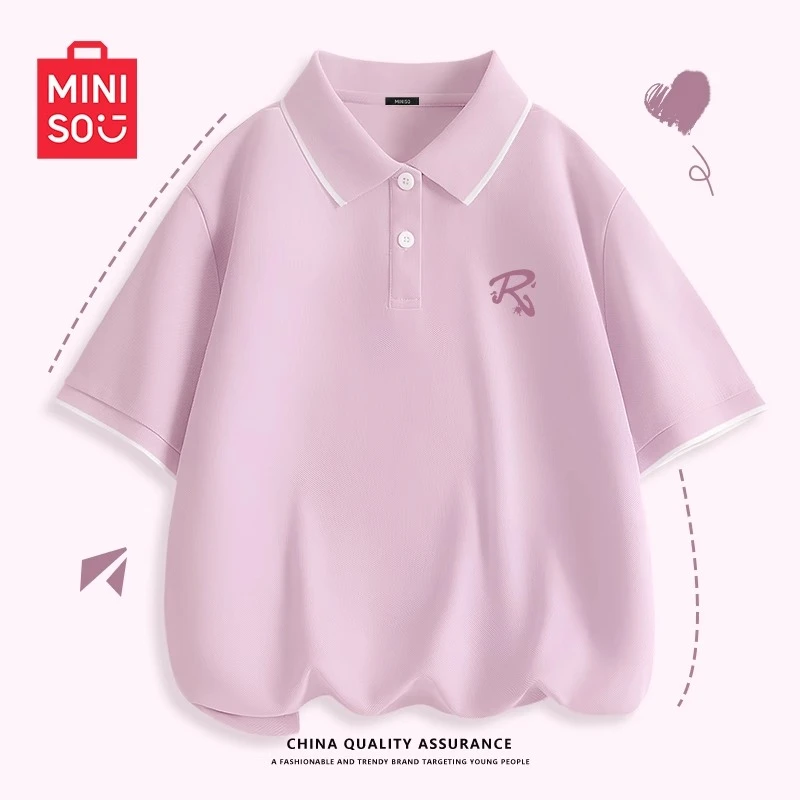 名创优品polo衫短袖女款速干抗菌运动短t2025新款薄款休闲半袖潮