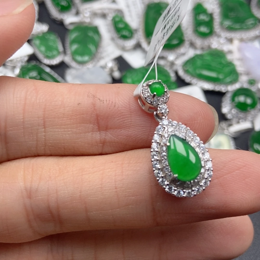 翡翠银S925镶嵌颈饰