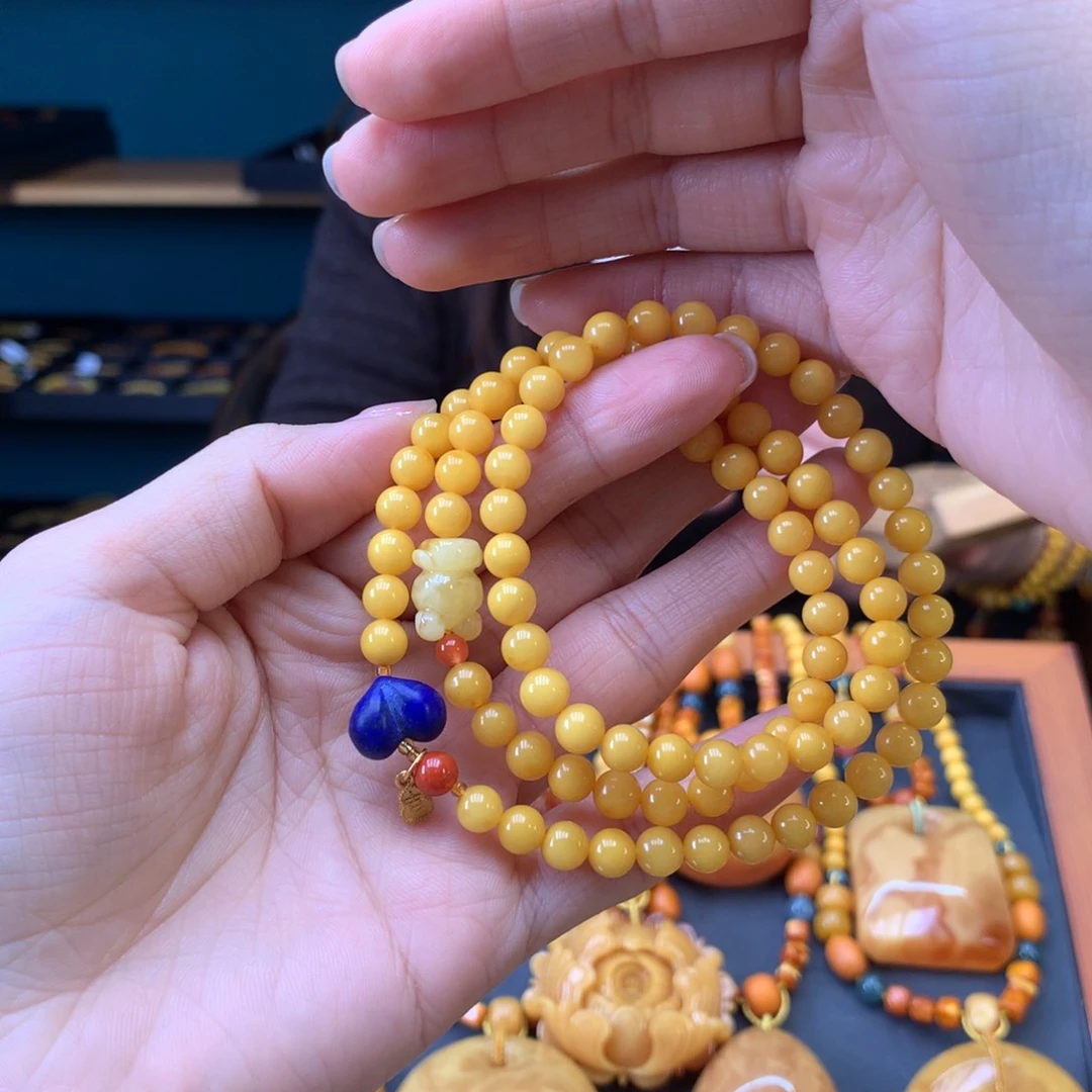 蜜蜡未镶嵌手串天然
