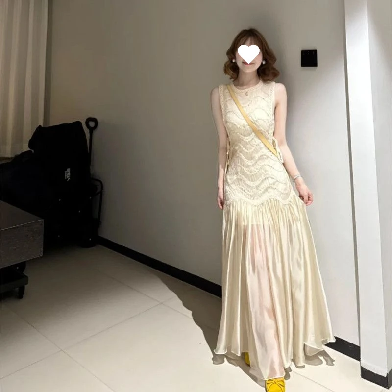 小个子减龄韩版无袖连衣裙女2025春季洋气新款长裙别致超好看裙子