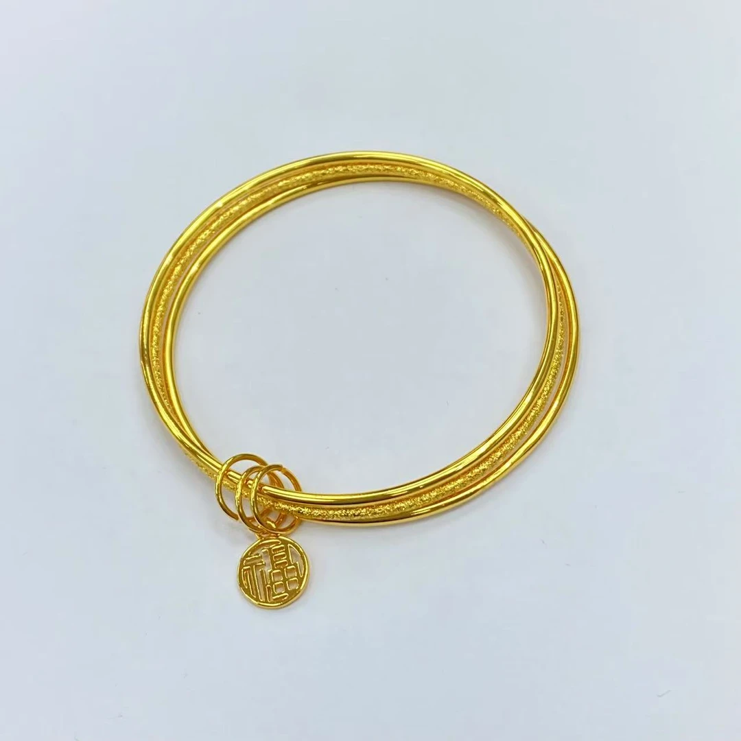 轻奢K黄色环环相扣手镯80XKY01