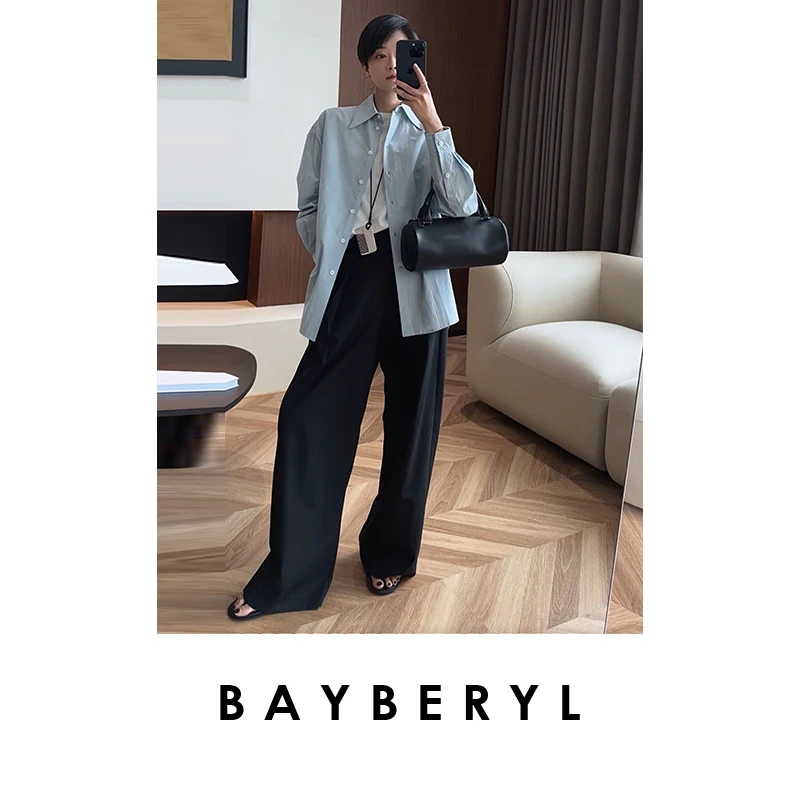 BAYBERYL老贝双峰西裤*羊毛前褶显瘦25秋休闲裤XXK4L2101