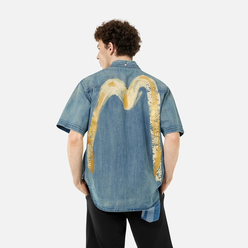 EVISU福神男士大M印花短袖衬衫2ESHTM5DI1199RXDN