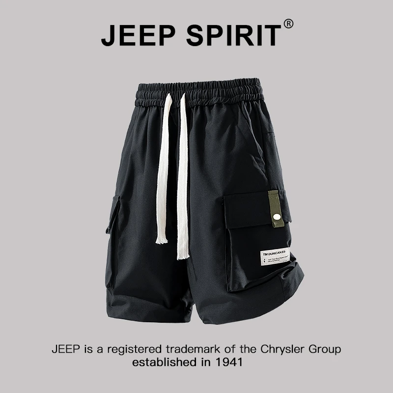 JEEPSPIRIT吉普工装短裤男士夏季2025新款潮牌外穿机能休闲五分裤