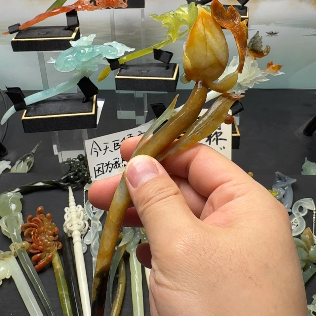 岫玉发簪未镶嵌明君玉簪就是好看