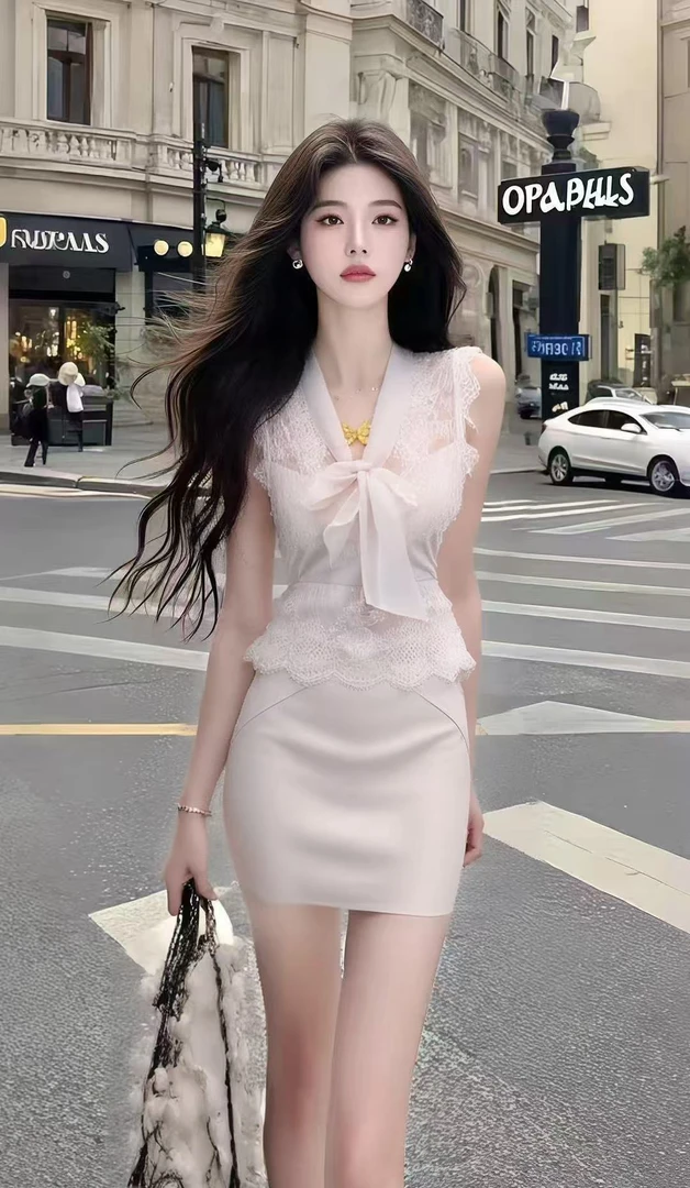 新款法式温柔知性风淡粉色修身V领无袖收腰包臀连衣裙氛围感女装