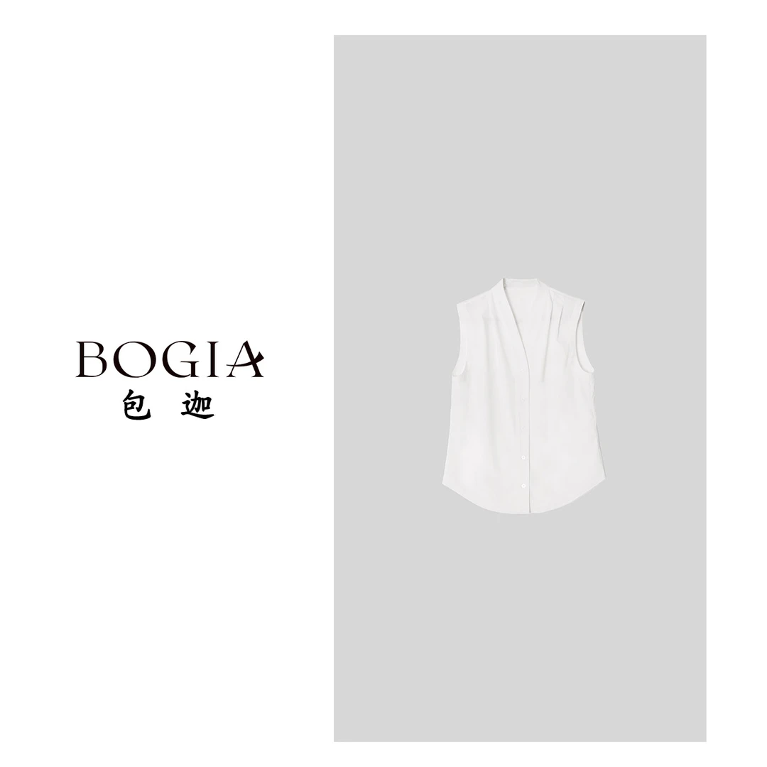 包迦【懒人公式】无袖衬衫长绒棉免烫防皱可机洗轻奢衬衣YAC9112067