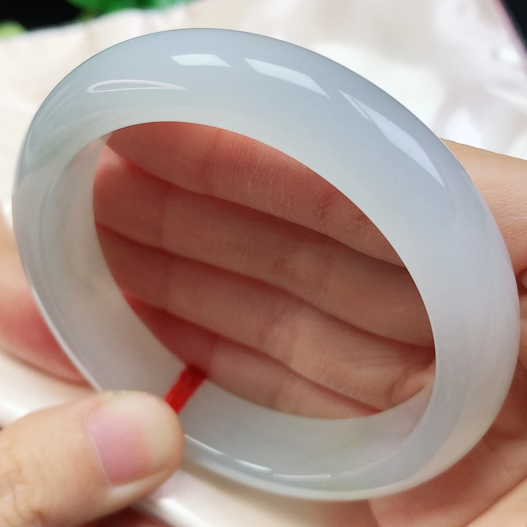 未镶嵌手镯翡翠55圈口冰种白月光400