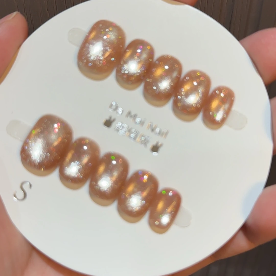 【金粉佳人玻璃珠】 纯手工穿戴甲