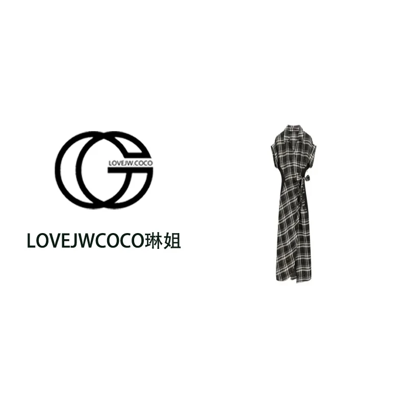 【LOVEJWCOCO】格子显瘦POLO领连衣裙女士港风单层连衣裙度假格纹