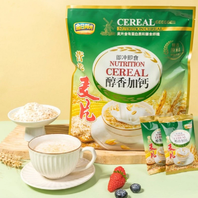 金日阳光 醇香加钙营养麦片525g/袋装奶味懒人速食早餐冲泡醇香