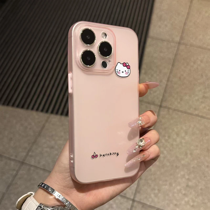 小凯蒂猫头适用苹果17Pro透色iPhone15新款16软套13半透磨砂14女