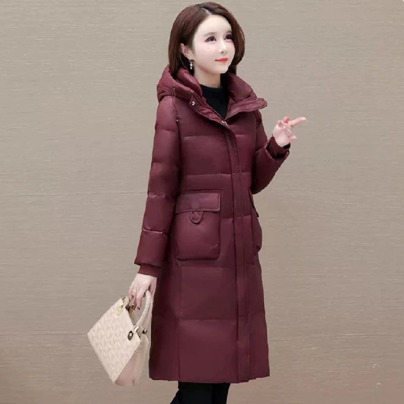 M127时尚休闲连帽中长款加厚韩版冬季棉衣棉服