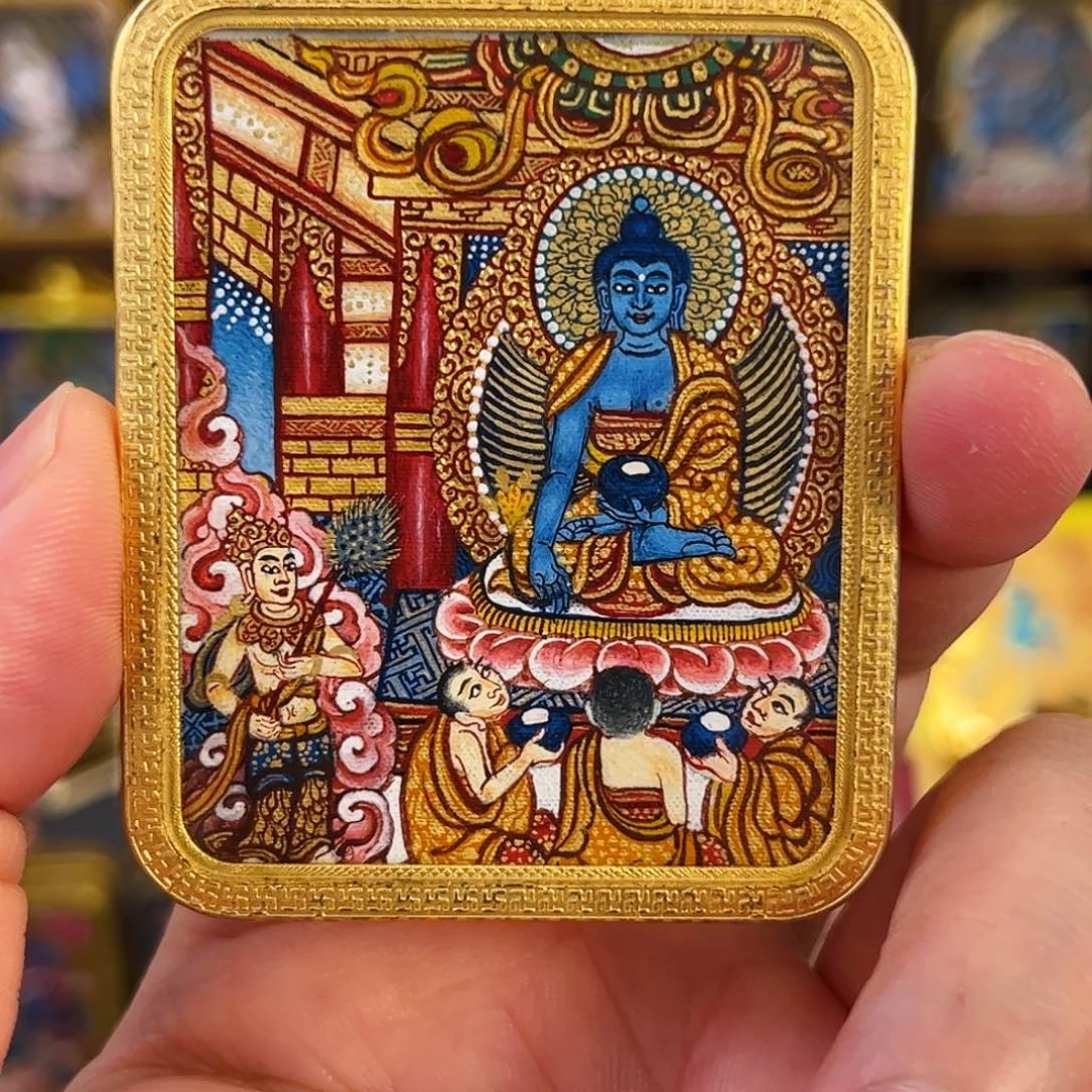 吊坠青海热贡手绘药师