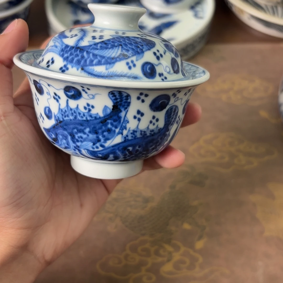 陶瓷盖碗景德镇手绘茶器