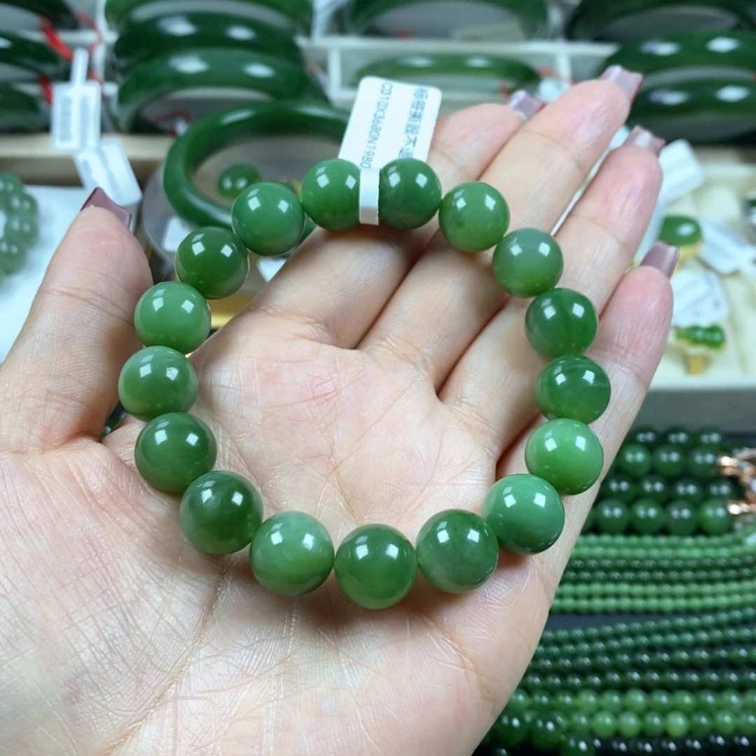 和田玉（碧玉）手链未镶嵌阳****瑞12