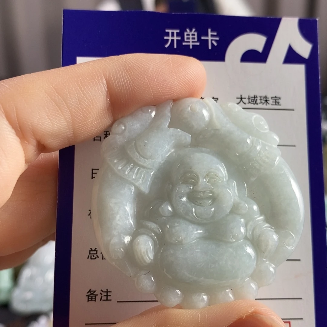 颈饰未镶嵌翡翠龙珠佛