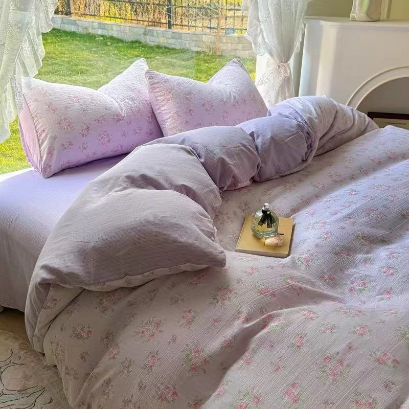 A类母婴级超柔提花四件套床单被套床上用品轻奢亲肤