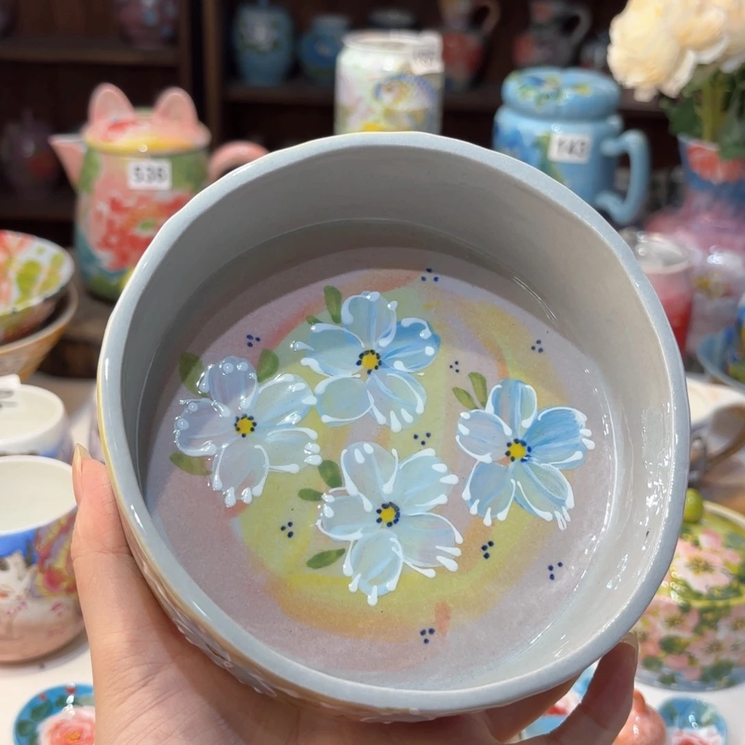 景德镇手绘高温釉下彩陶瓷茶具