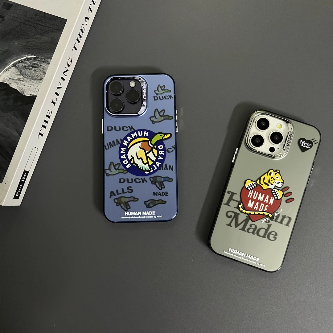 潮牌卡通创意老虎鸭子适用iPhone16promax手机壳苹果15磨砂14全包