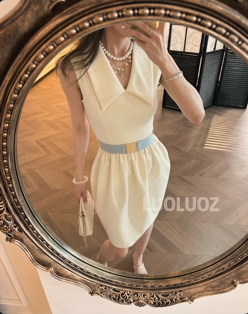 【现货】LUOLUOZ【海棠未眠】气质穿搭中长款收腰女神范连衣裙JF864