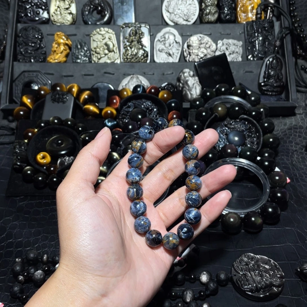 黑曜岩手链未镶嵌=***夫