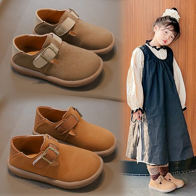 女童皮鞋2025春秋新款儿童鞋子小女孩百搭软底豆豆鞋单鞋小中大童