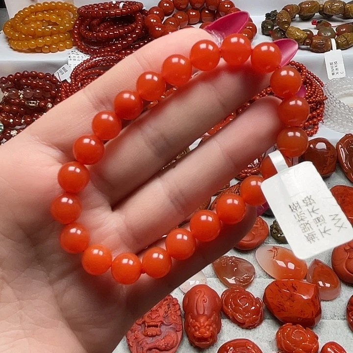南红玛瑙未镶嵌手链