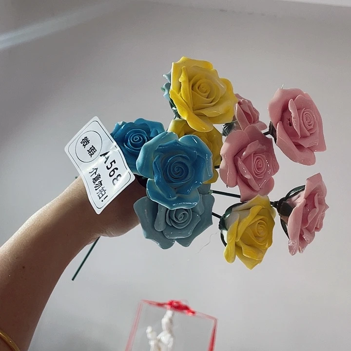 瓷片纯陶瓷手工捏花