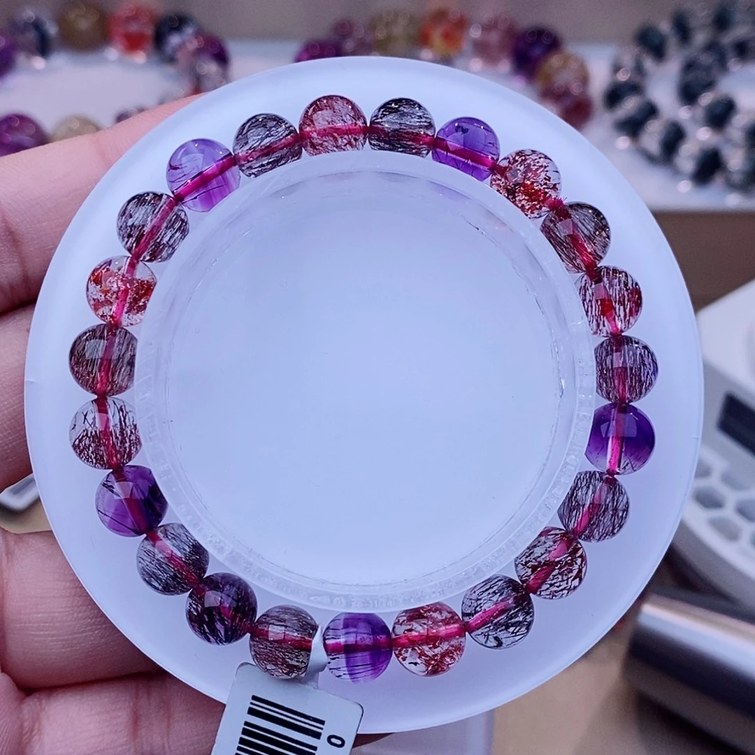 未镶嵌手链水晶黑加仑超七8+m