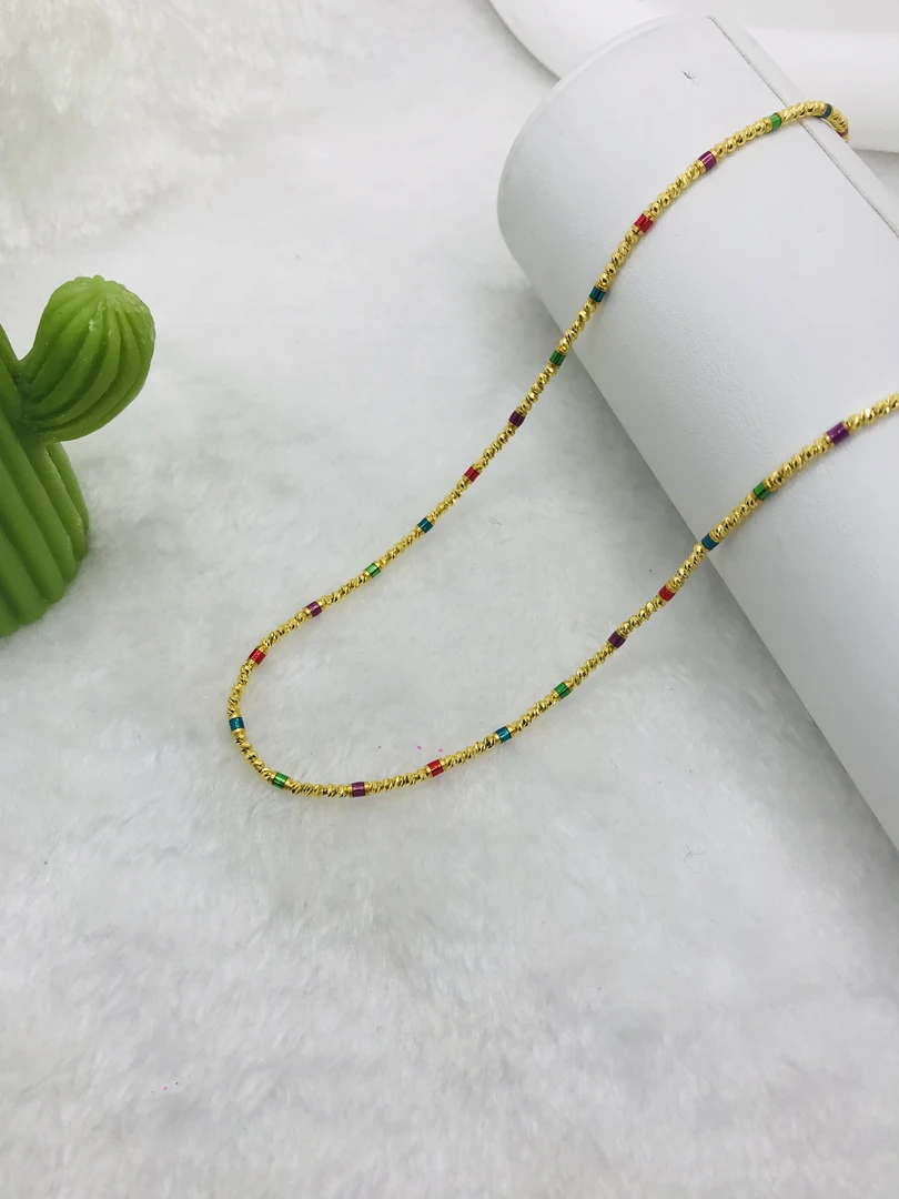 足金999 珐琅蹦迪珠套链 5G工艺黄金珠宝首饰  附加费108元